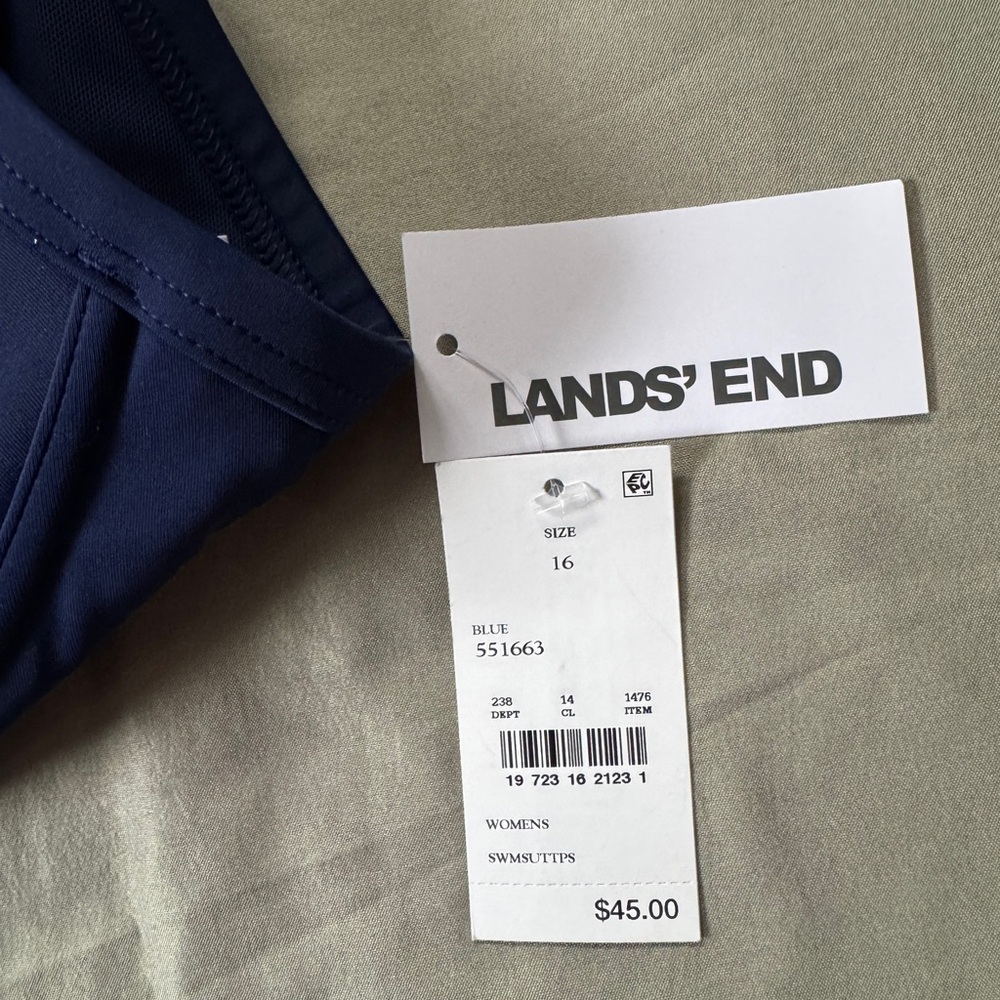 Lands’End Navy Blue Underwire Bikini Top Size 16 - Picture 5 of 5